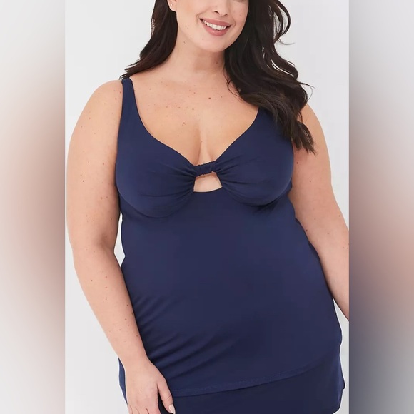 Lane Bryant Lightly Lined Underwire Tankini Top - Picture 1 of 12